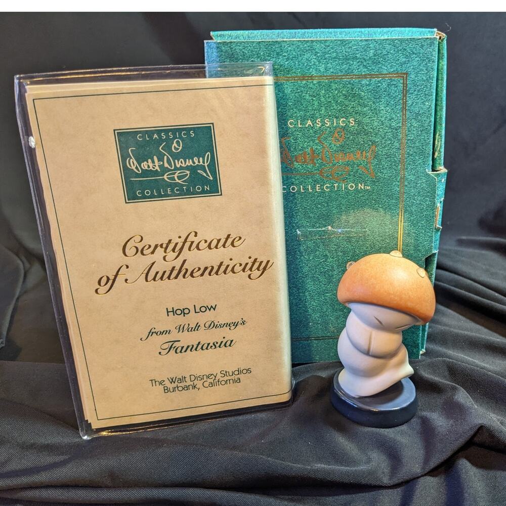 DISNEY WDCC Fantasia Hop Low Small Mushroom Figurine 1994 Box COA Event Card
